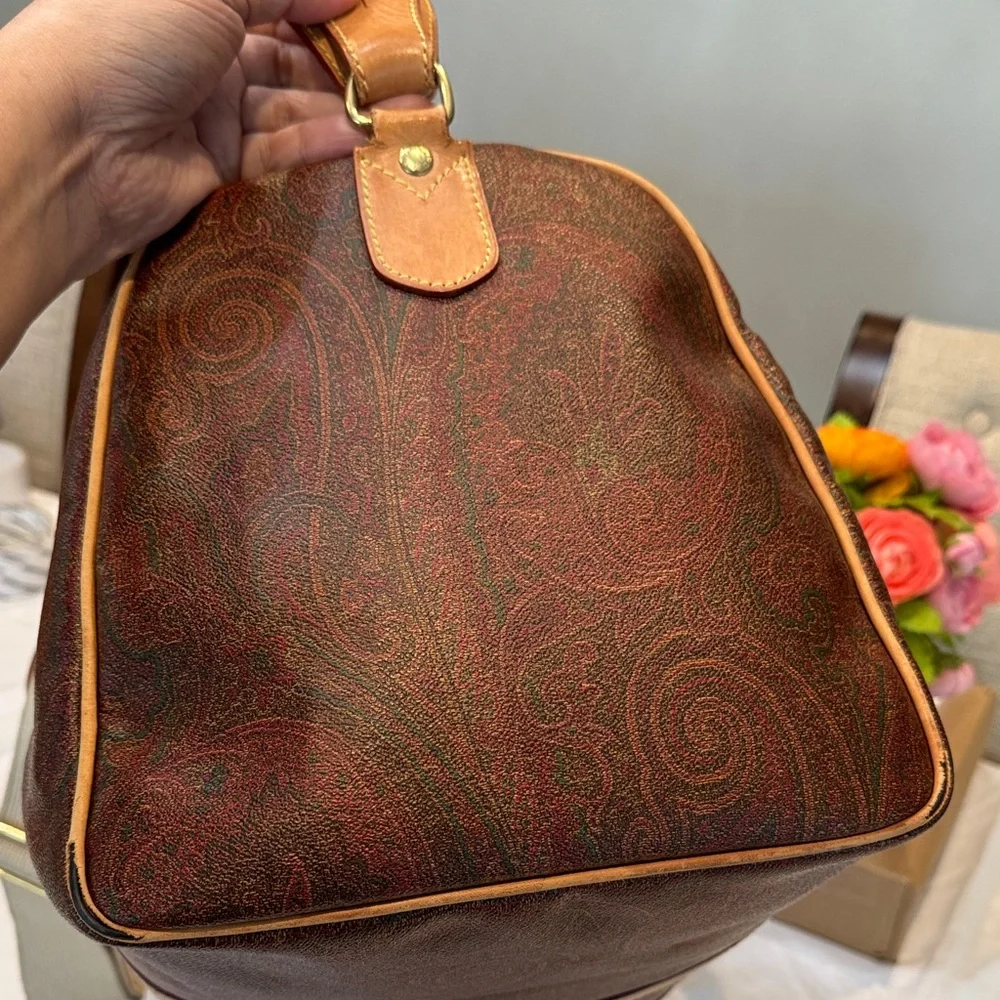 Authentic Etro Brown Paisley Travel Bag